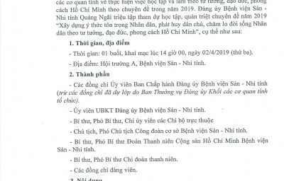 ĐẢNG ỦY BỆNH VIỆN SẢN NHI - GIẤY MỜI